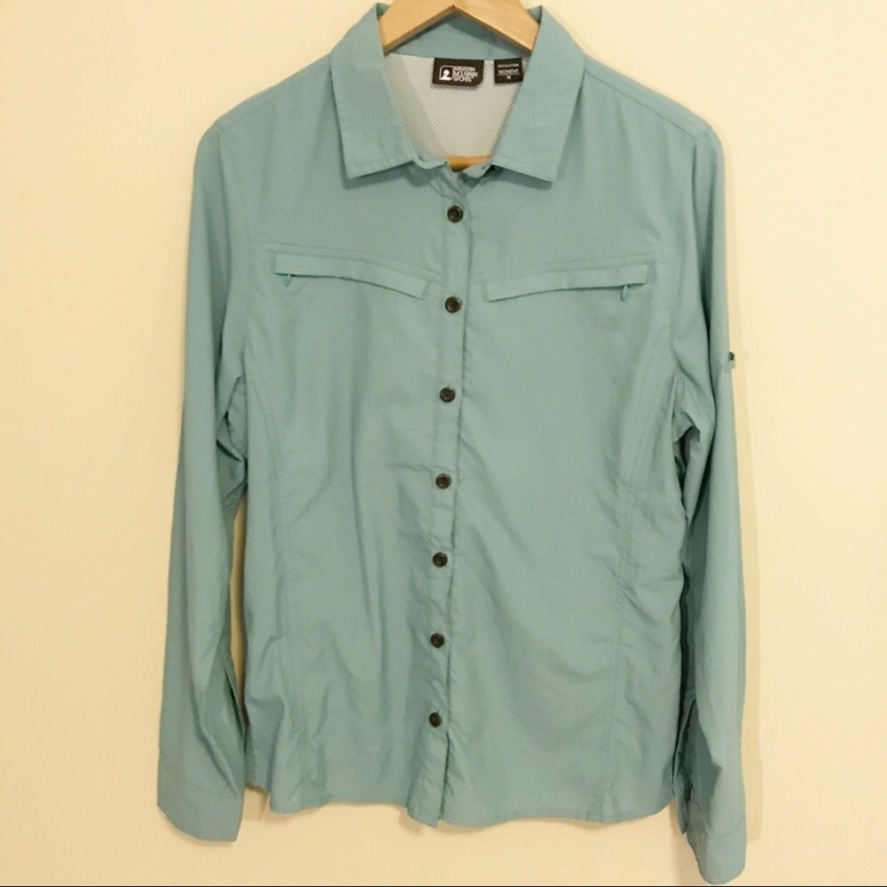 Women’s EMS Eastern Mountain Sport Teal Shirt, Med